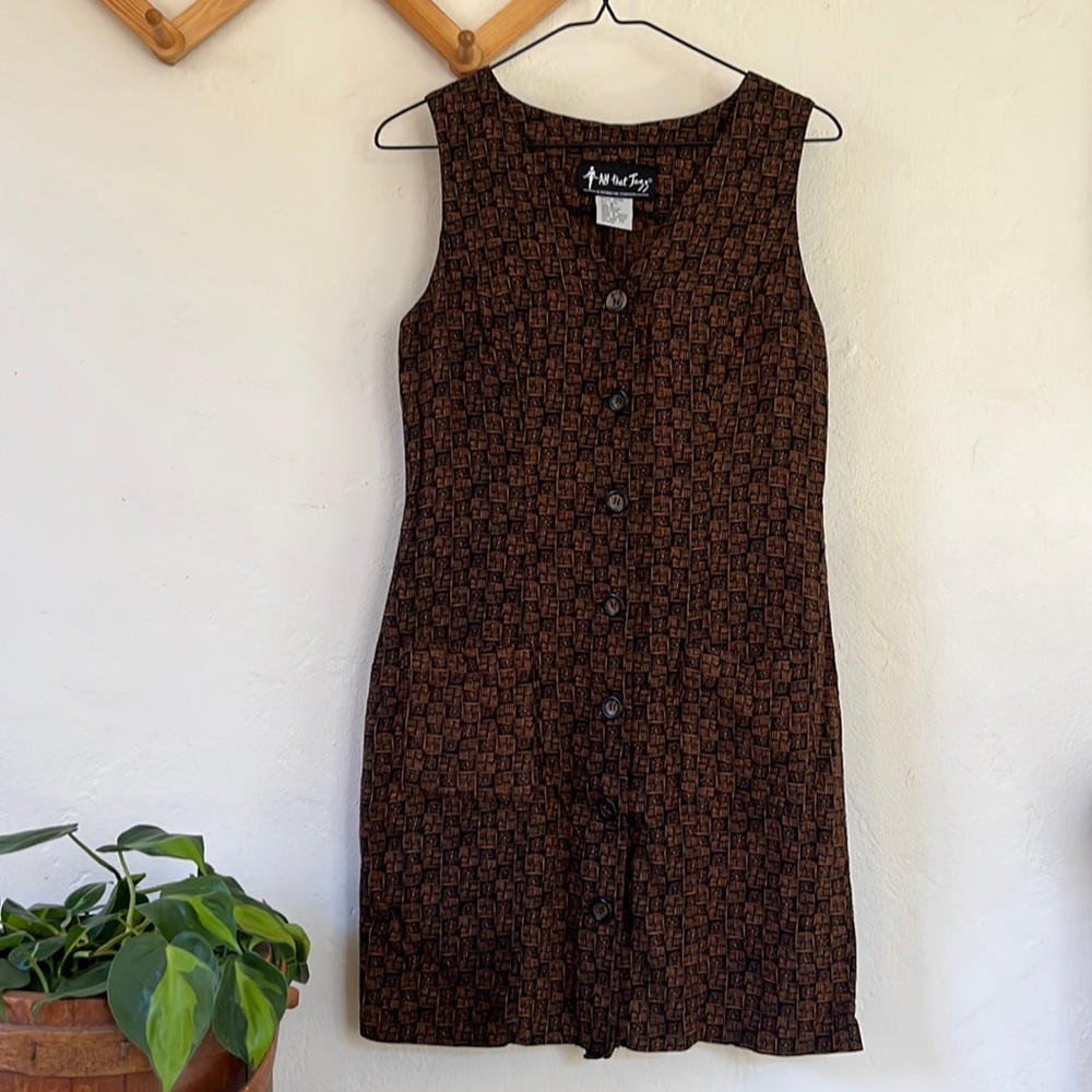 All that Jazz Brown Sleeveless Dress
